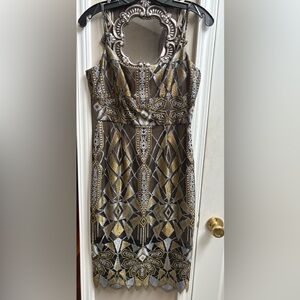 BCBG MaxAzria Elegant Geometric Patterned Dress